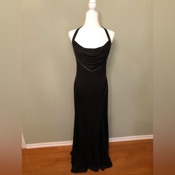Versace Dress RARE Evening Gown Vintage Black Silk Halter Gianni Versace - Picture 10 of 13
